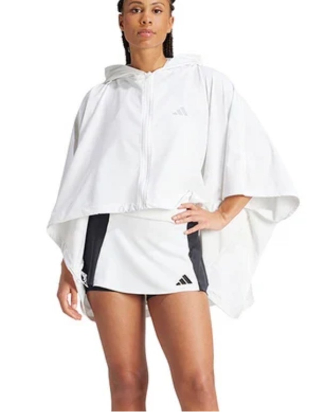 Adidas White Wozniacki Premium Hooded Drawstring Wind Tennis Jacket XS NWT